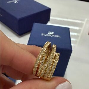 Swarovski Gold-Tone Crystal Band Ring